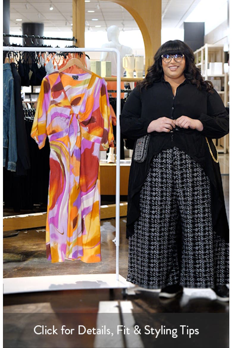 Swirl Print Tie Front Midi Dress video