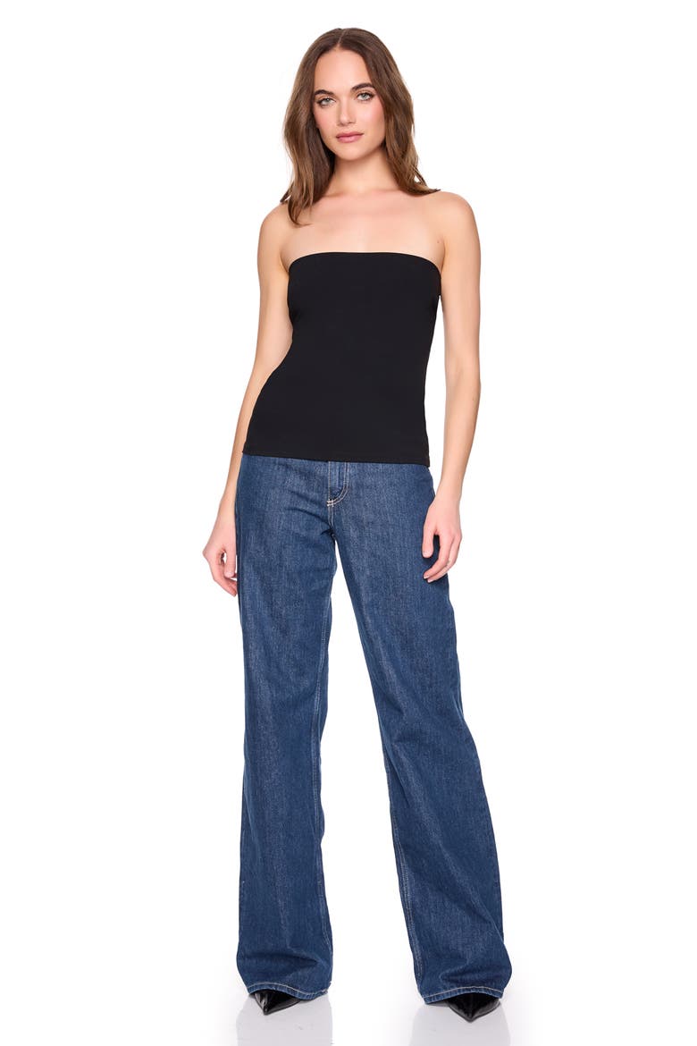 Core Tube Top, Alternate, color, BLACK