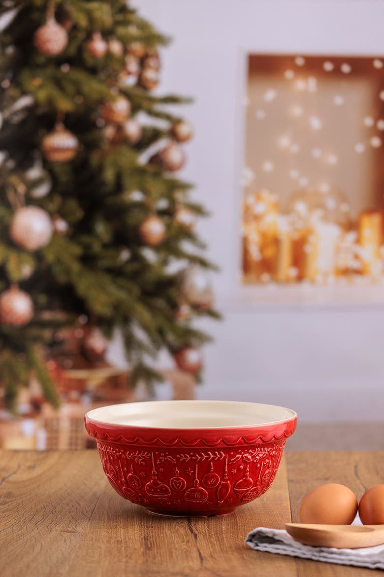 Deck The Halls Size 30 Red Mixing Bowl, 1.15 Quart, Alternate, color, Red