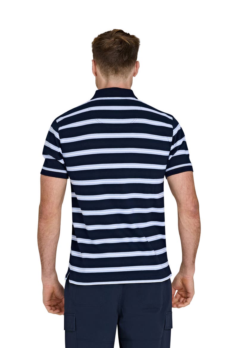 Triple Stripe Birdseye Polo, Alternate, color, Navy
