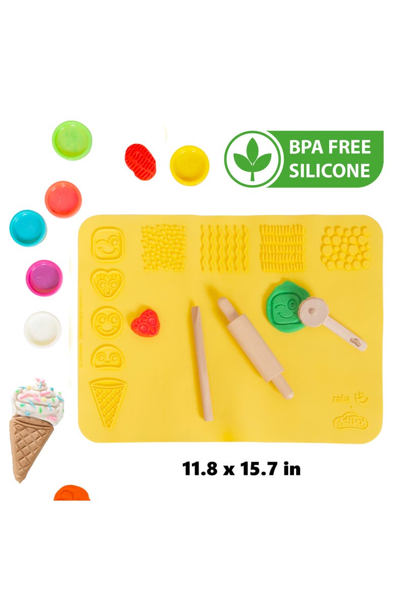 PLAY-DOH School Desk Set, Wooden Chair, 6 Colors, Apron, Tools, 3D Mat, Kids 3+, Alternate, color, Multicolored