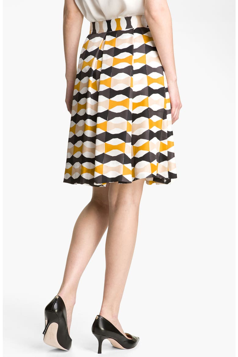 'jolie' silk skirt, Alternate, color, DIJON ABSTRACT SIGN BOW PRINT