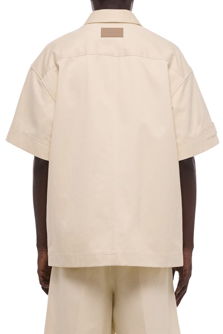 Oversize Short Sleeve Button-Up Shirt, Alternate, color, OATMEAL