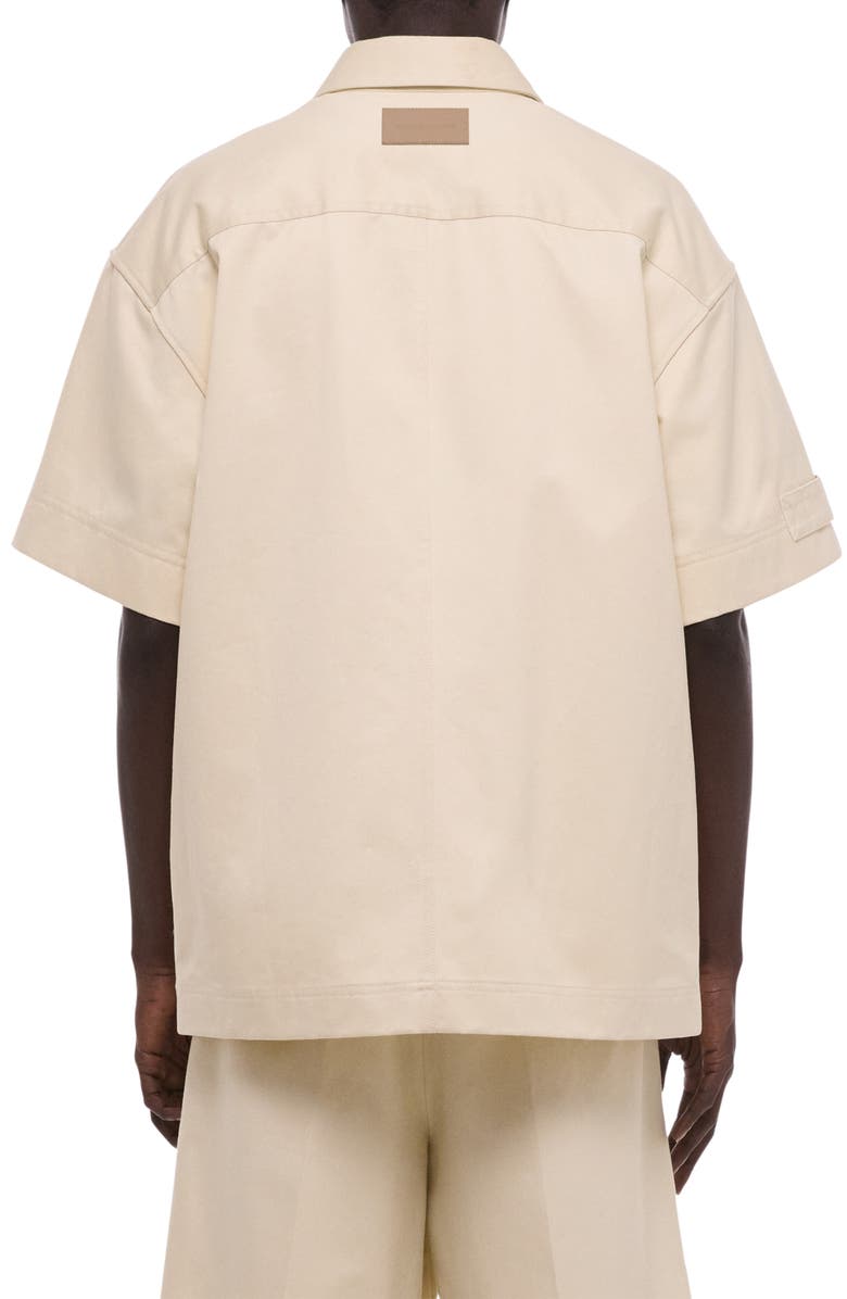 Helmut Lang Oversize Short Sleeve Button-Up Shirt, Alternate, color, Oatmeal