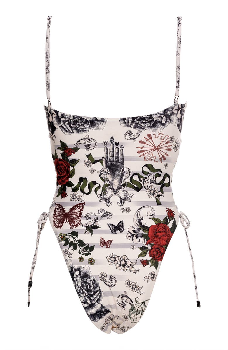 Agua Bendita Russet Thorn One-Piece Swimsuit, Alternate, color, White Multicolor