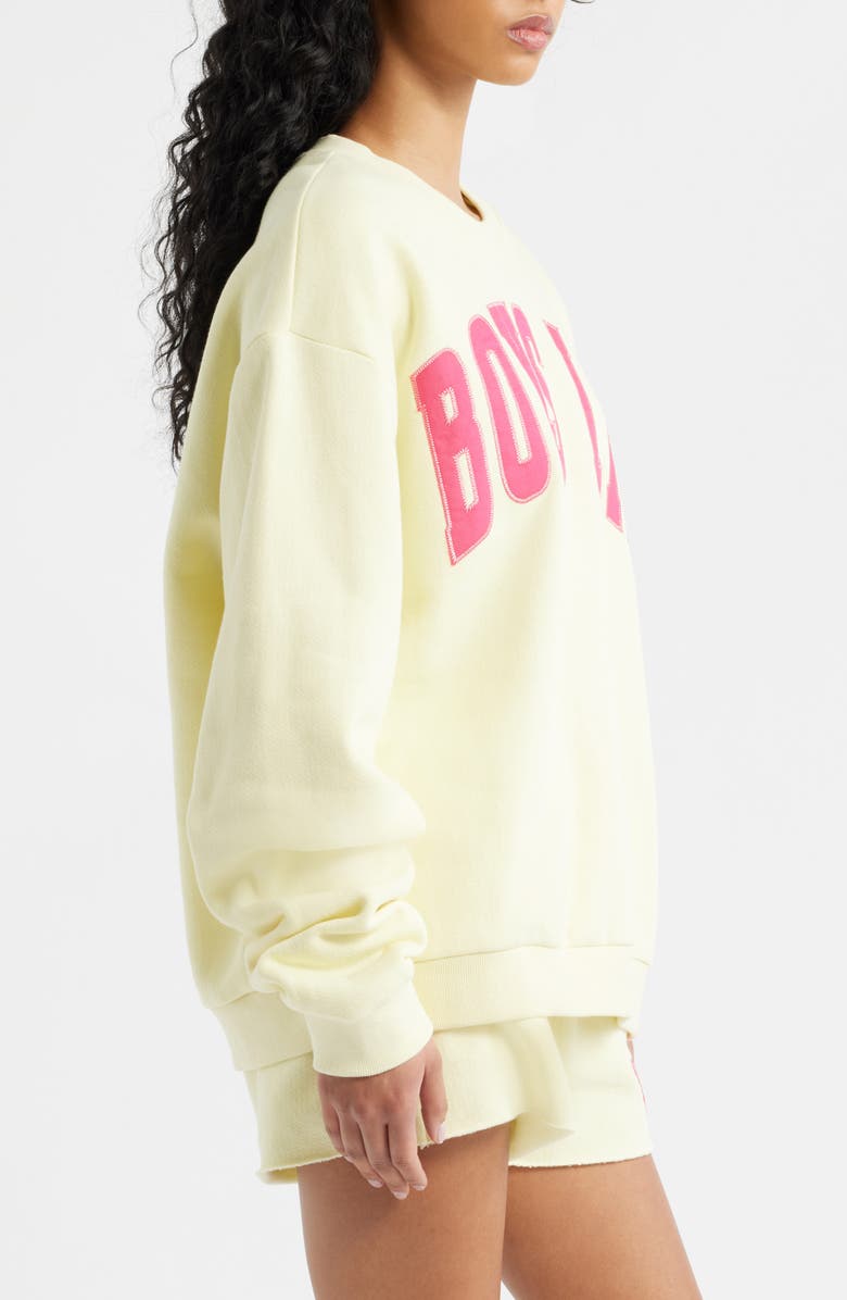 BOYS LIE Razzle Dazzle V2 Kara Crewneck Sweatshirt, Alternate, color, Yellow