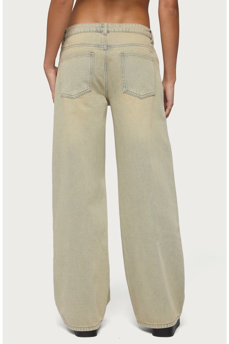 Raelynn Washed Low Rise Baggy Wide Leg Jeans, Alternate, color, LAGOON-BLUE
