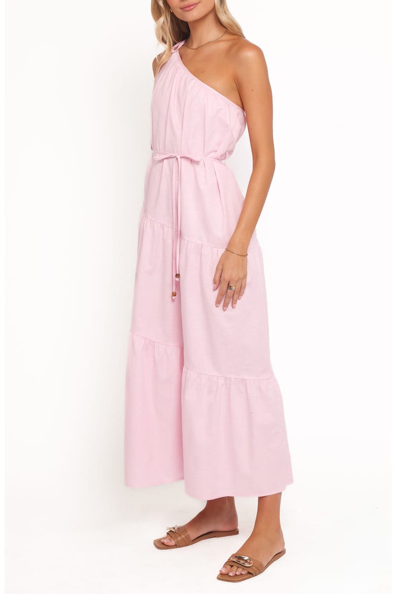 Hilde One-Shoulder Cotton & Linen Maxi Dress, Alternate, color, PINK