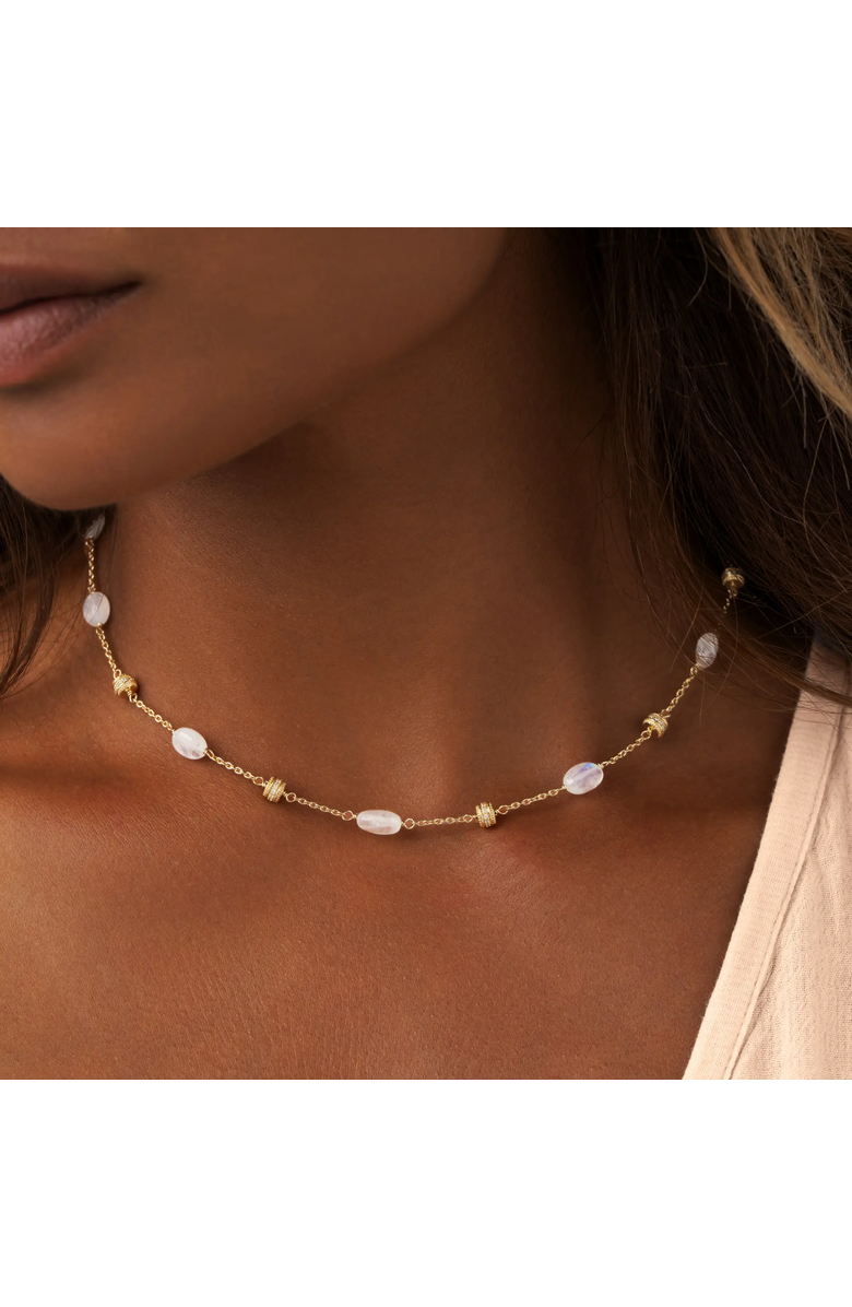 Karma and Luck Moonlit Radiance Moonstone Necklace, Alternate, color, Gold/White