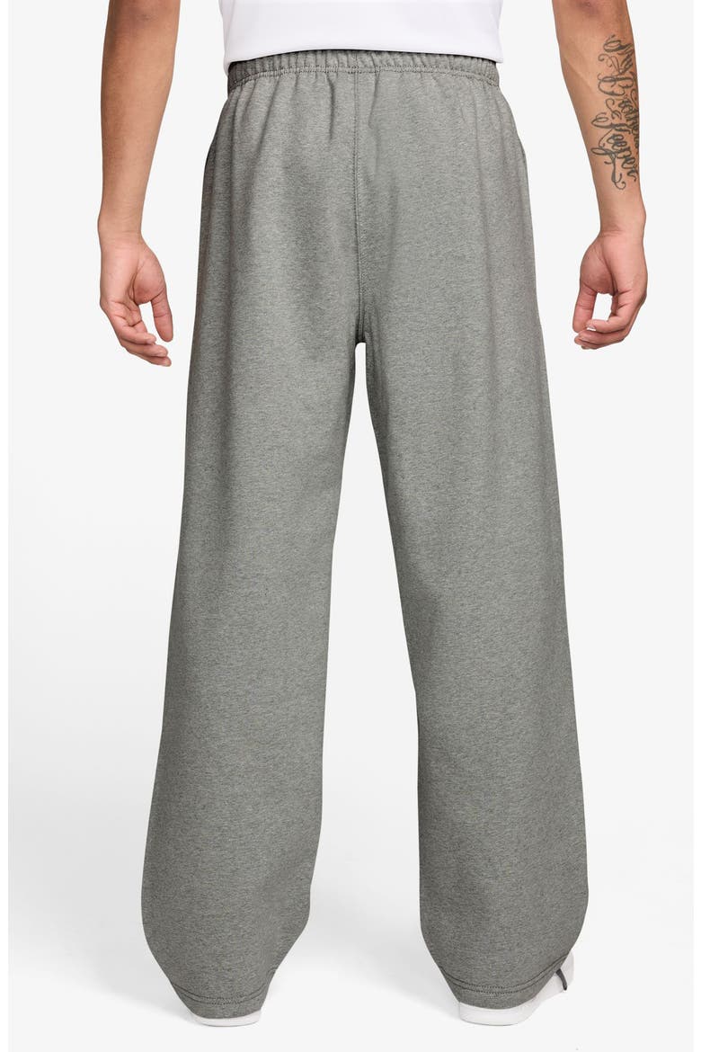 Solo Swoosh Open Hem Fleece Sweatpants, Alternate, color, DARK GREY HEATHER/LIGHT SMOKE