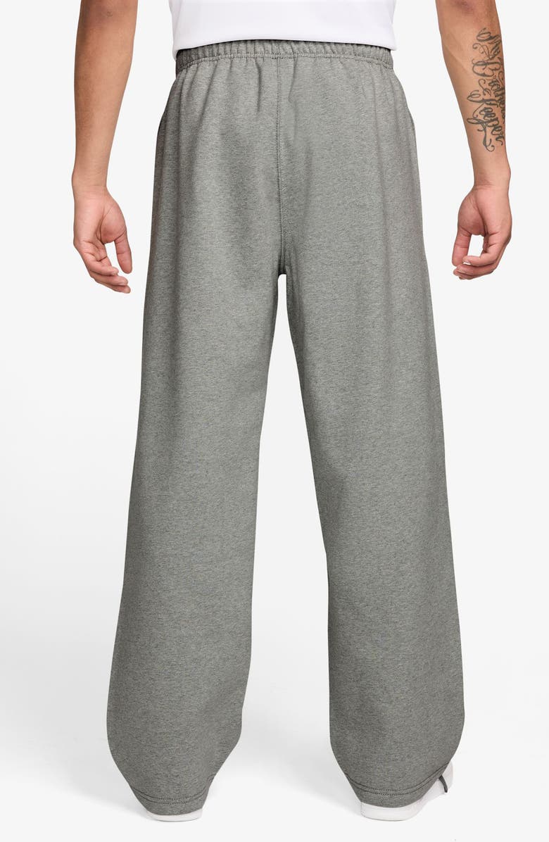 Nike Solo Swoosh Open Hem Fleece Sweatpants, Alternate, color, 063 Dk Gry Hthr/Lt Smk Gry