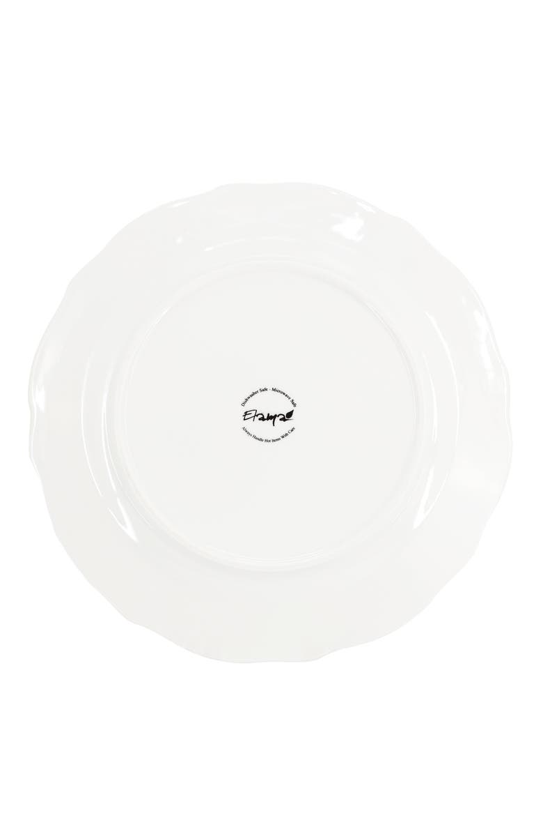 Elama Henryi 6 Piece 10.6 Inch Porcelain Dinner Plate Set, Alternate, color, White