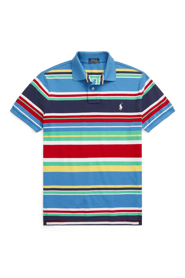 Cotton Mesh Polo, Alternate, color, NEW ENGLAND BLUE MULTI