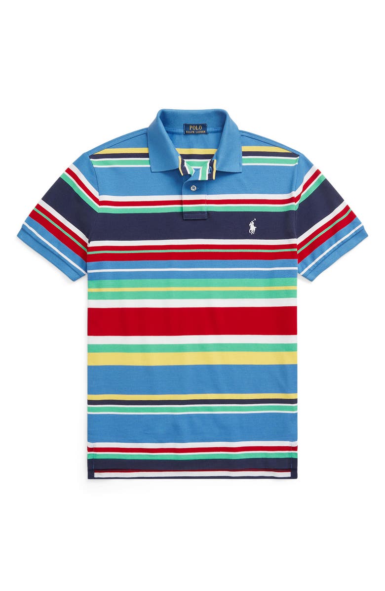 Polo Ralph Lauren Cotton Mesh Polo, Alternate, color, New England Blue Multi