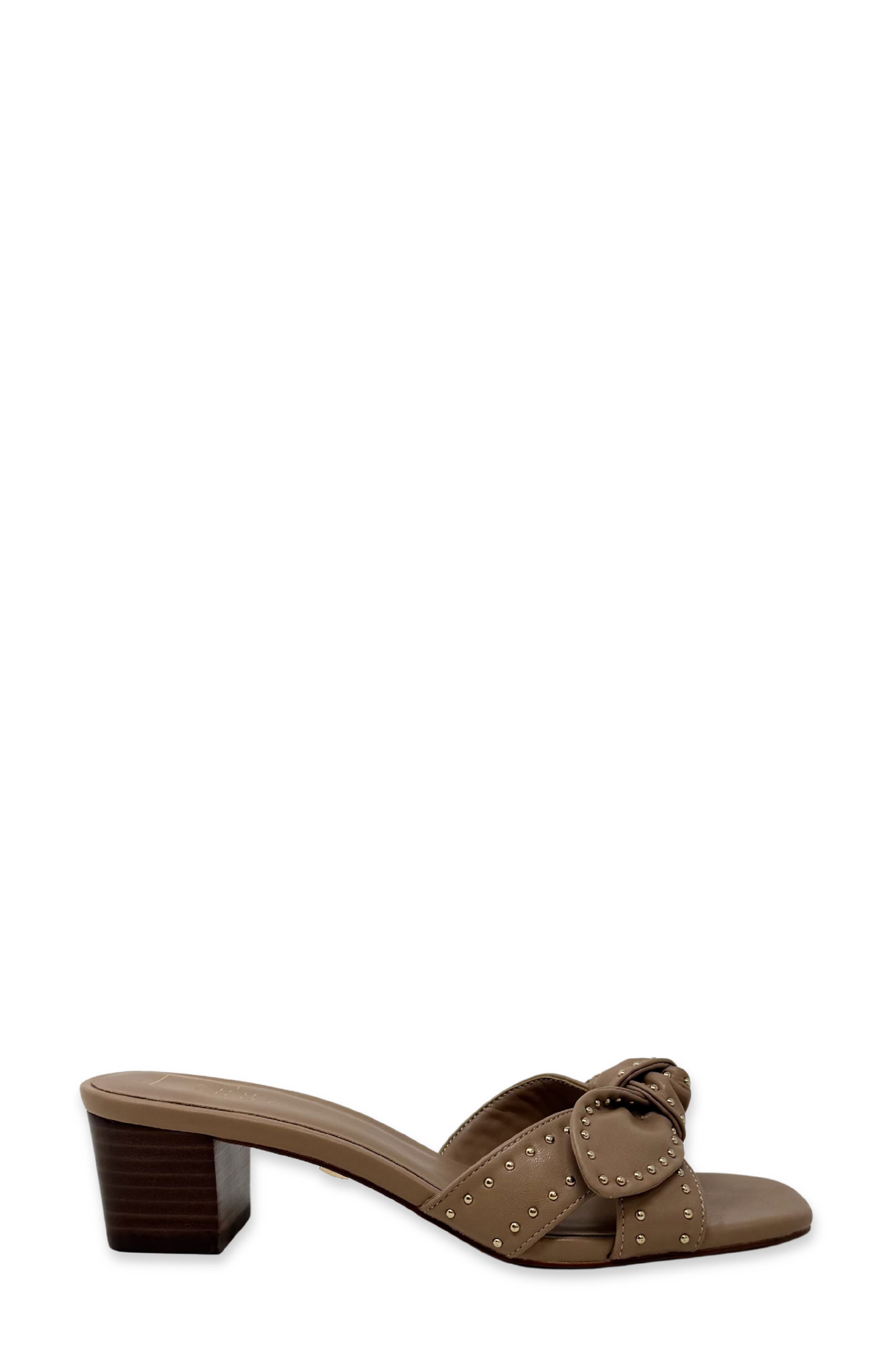 Guinivere Studded Slide Sandal, Alternate, color, DARK BEIGE