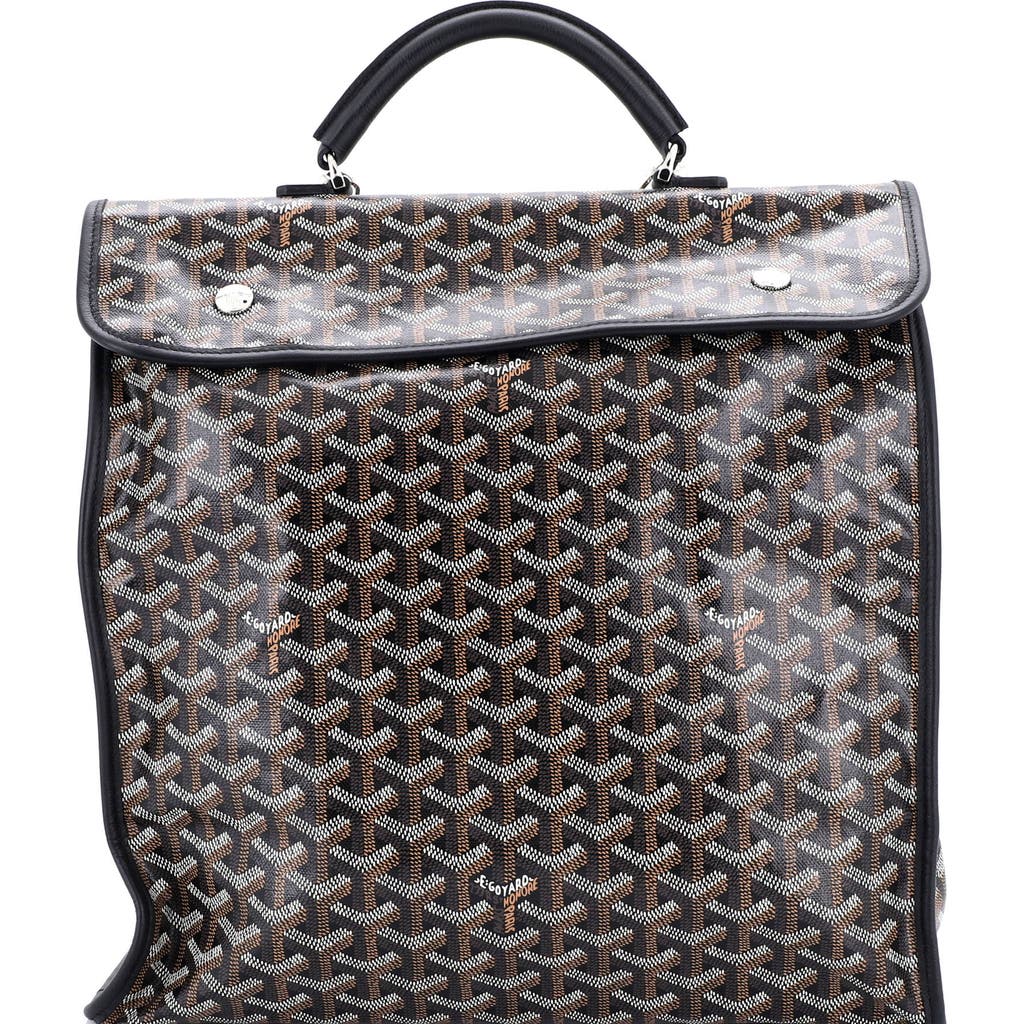 Pre-owned Goyard Goyard Saint Leger Briefcase Backpack Coated Canvas In Black