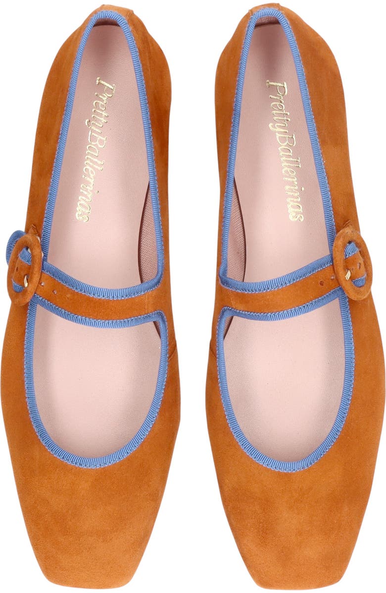 Pretty Ballerinas Square Toe Suede Mary Jane, Alternate, color, Beige