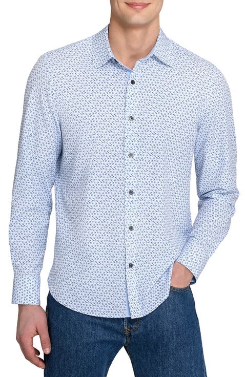 Slim Fit Gem Geo Performance Long Sleeve Shirt