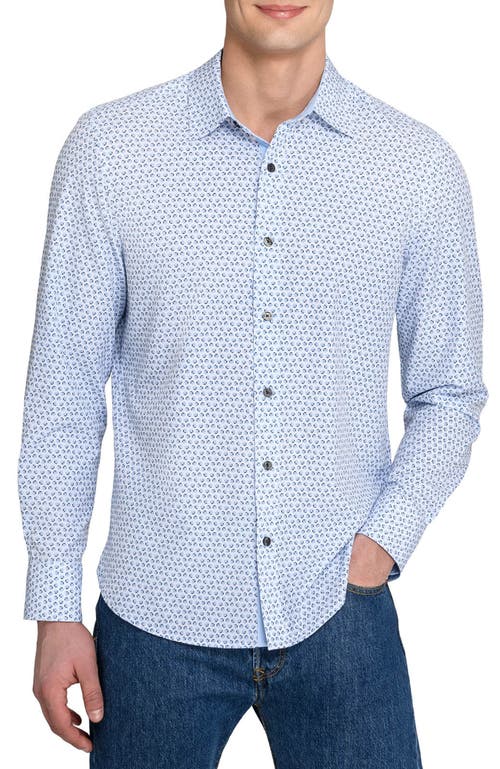 Construct Slim Fit Gem Geo Performance Long Sleeve Shirt In Multi