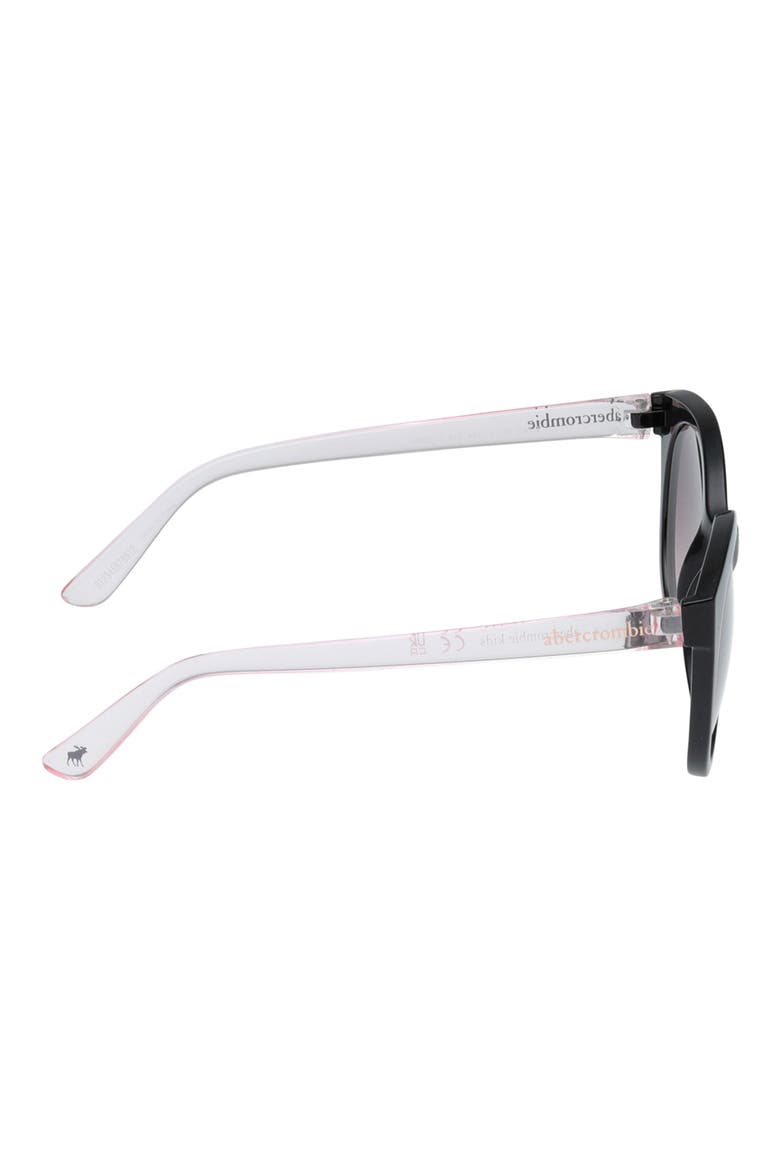 Kids' Gradient Geometric Sunglasses, Alternate, color, SHINY BLACK / GRADIENT SMOKE