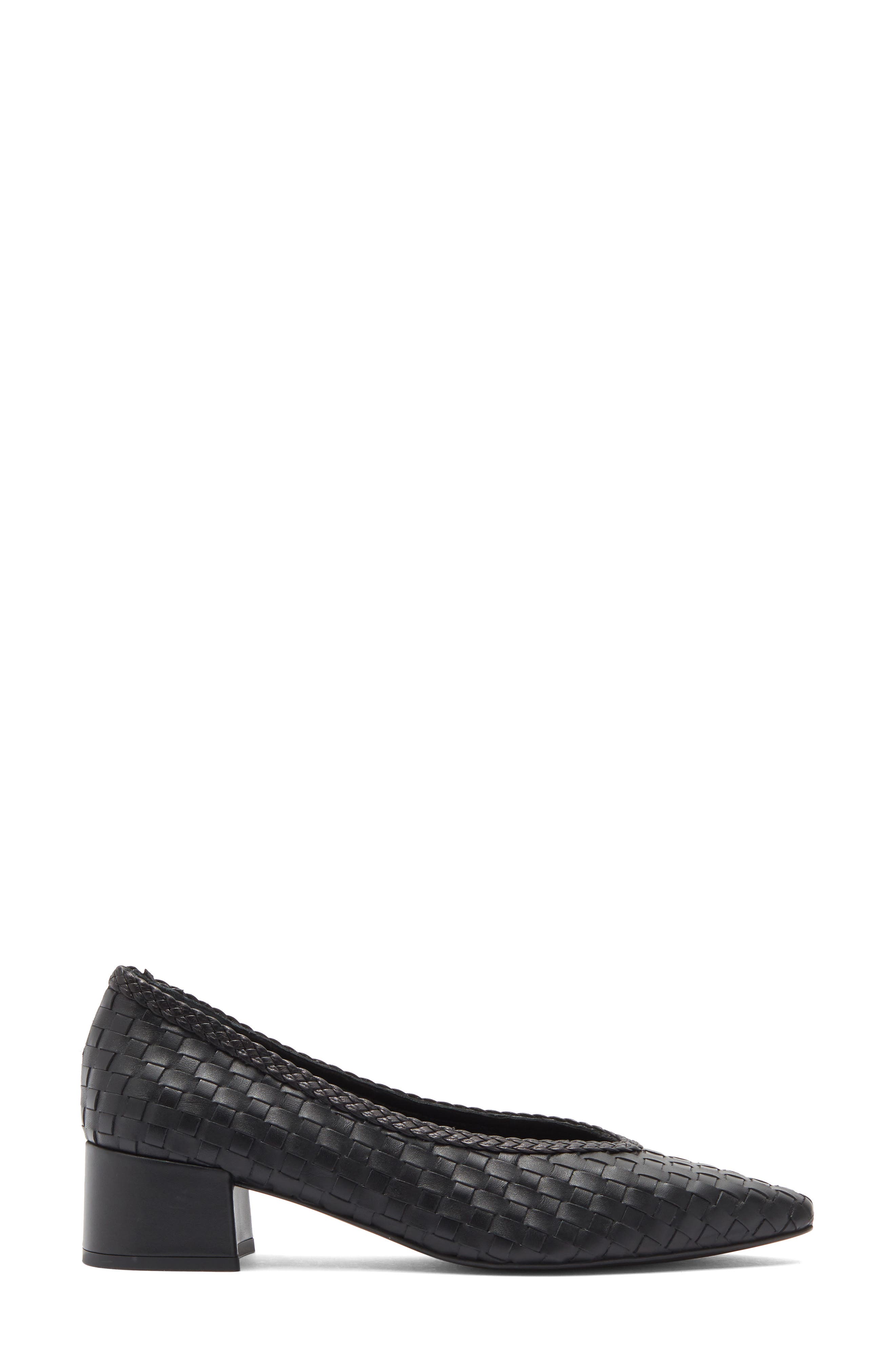 Carmela Pump, Alternate, color, BLACK WOVEN CALF