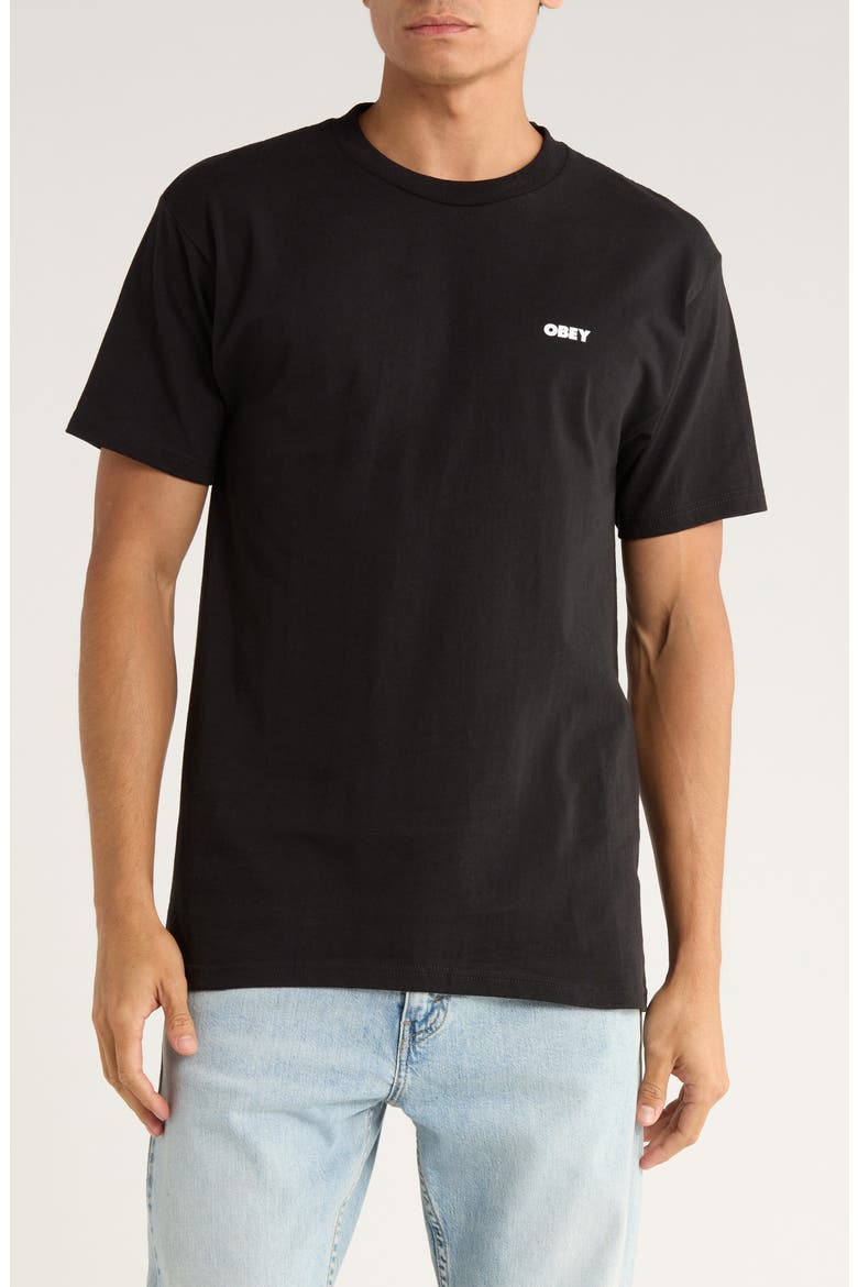 Icon Stencil Flame Graphic T-Shirt, Main, color, BLACK
