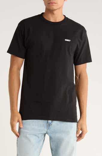 Obey Icon Stencil Flame Graphic T-Shirt