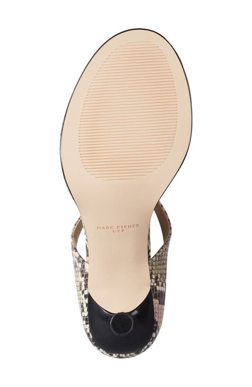 Marc Fisher Ltd Alonde Kitten Heel Slide Sandal In Light Natural Embossed