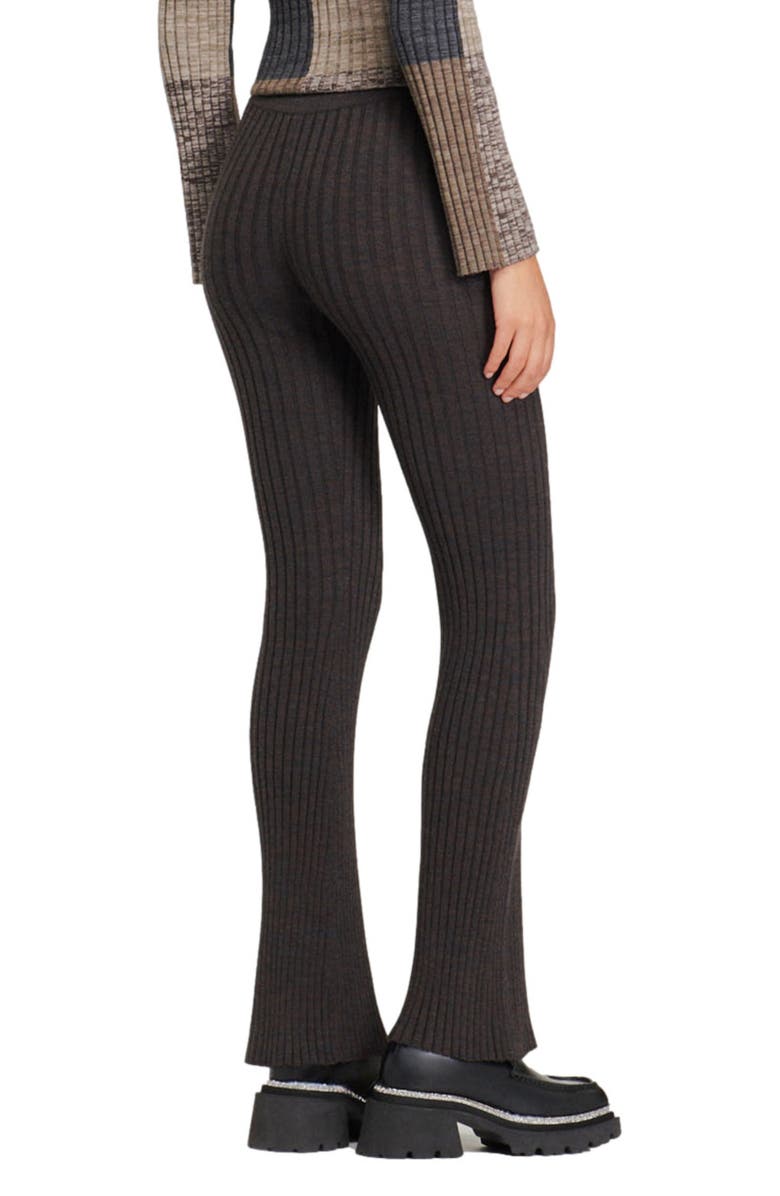 SANDRO Palerme Rib Knit Pants, Alternate, color, Ice Brown