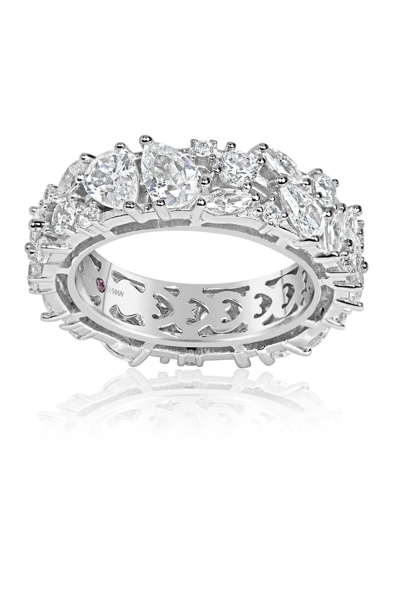 Sterling Silver CZ Eternity Band, Main, color, WHITE