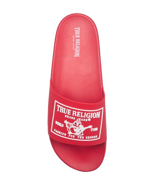 True Religion Kendrick Logo Slide In Red
