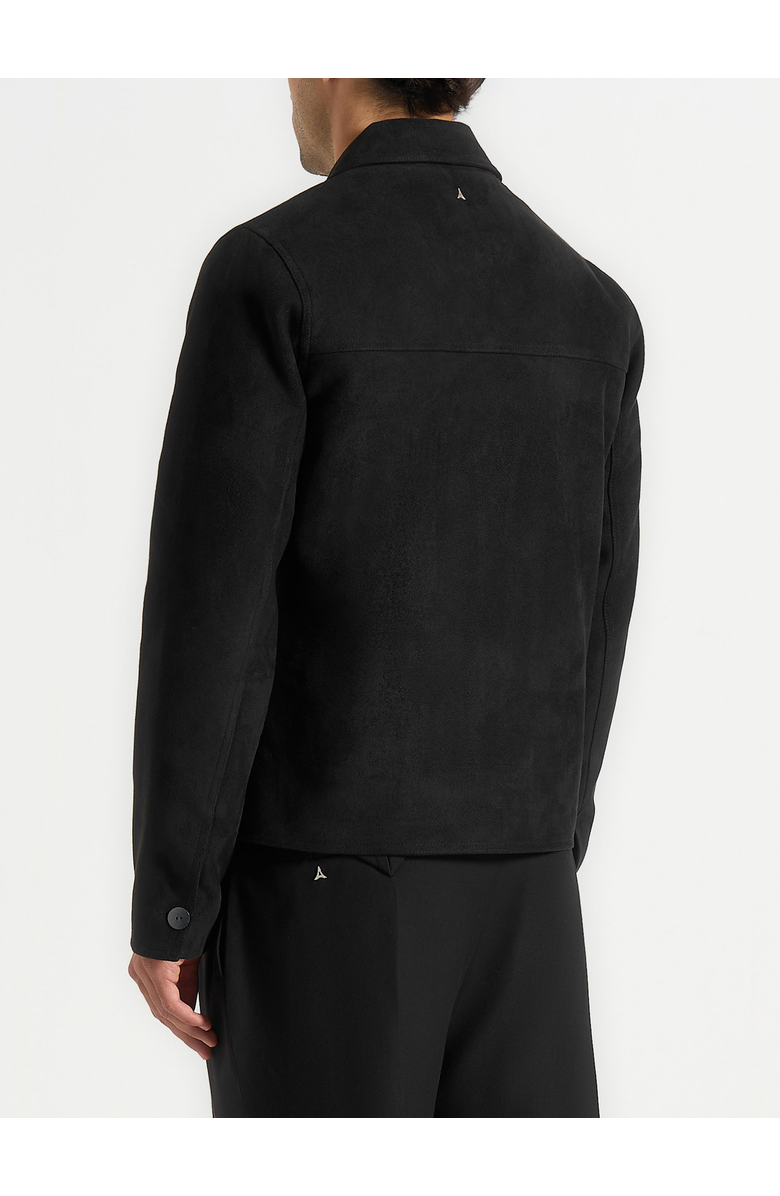 Manière De Voir Michel Suede Jacket With Revere Collar, Alternate, color, Black