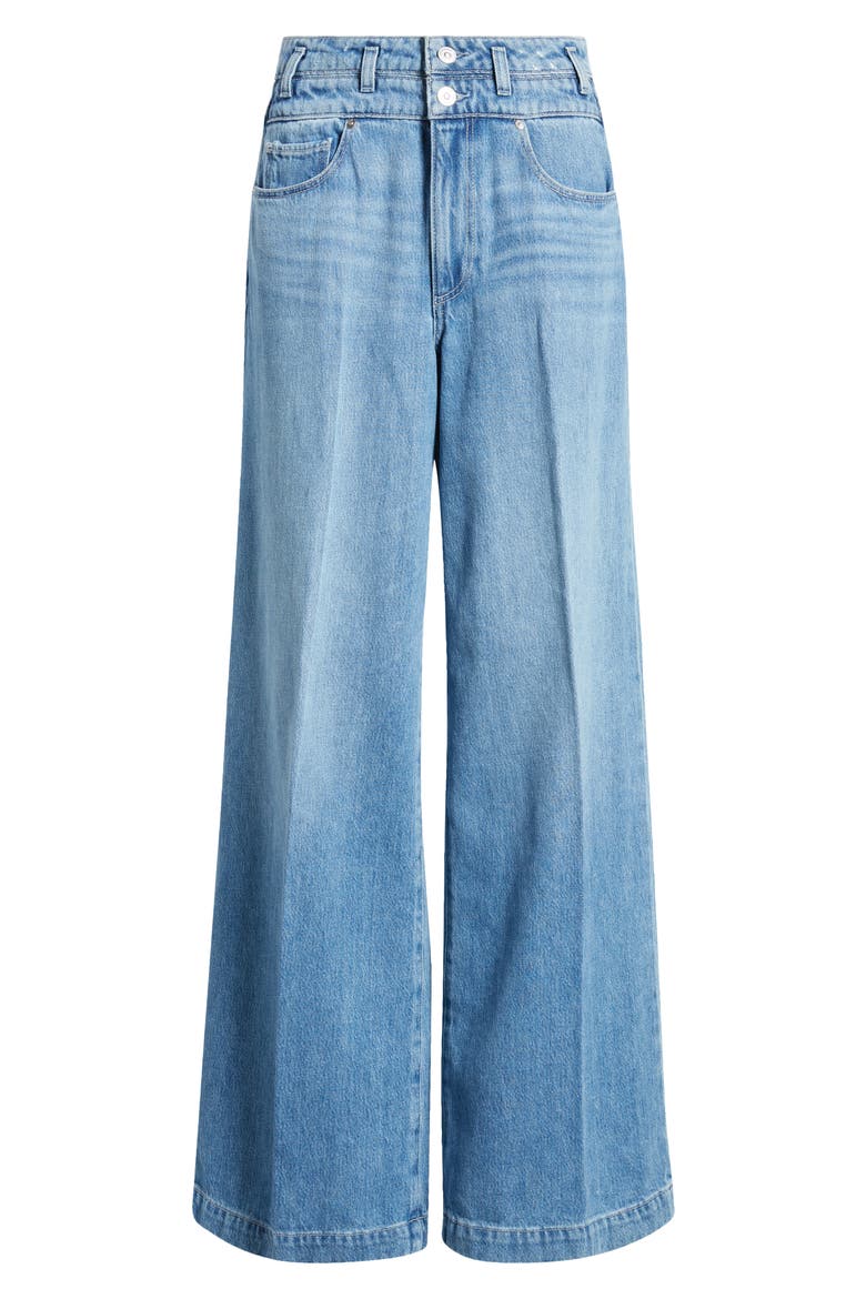 Portia Double Waistband Wide Leg Jeans, Alternate, color, ENZO DISTRESSED