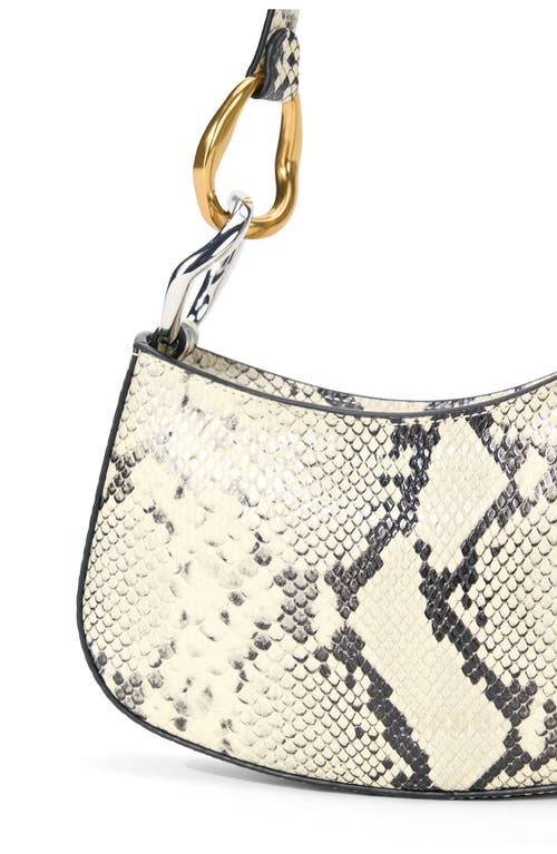 Staud Ollie Metallic Leather Shoulder Bag In White