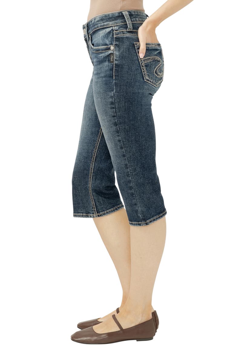 Suki Heritage Curvy Mid Rise Capri Jeans, Alternate, color, BLANCHE