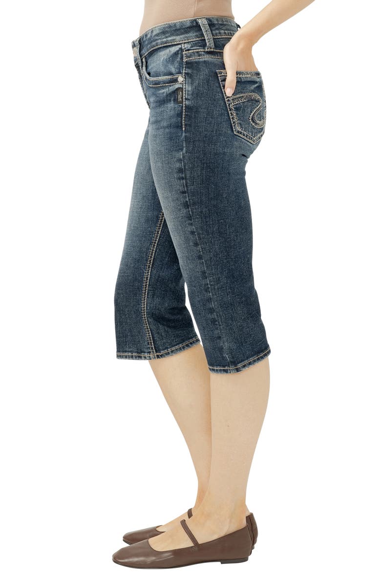 Silver Jeans Co. Suki Heritage Curvy Mid Rise Capri Jeans, Alternate, color, Blanche