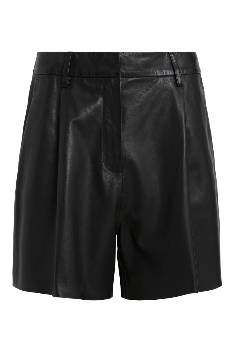 Nara Faux Leather Shorts, Alternate, color, BLACK