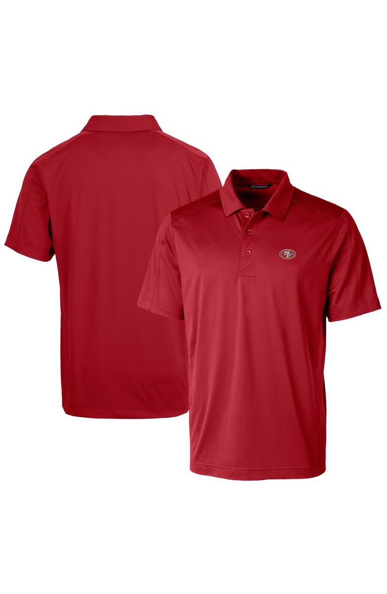 Cutter & Buck Men's Cutter & Buck Scarlet San Francisco 49ers Logo Prospect Textured Stretch Big & Tall Polo, Alternate, color, Cardinal