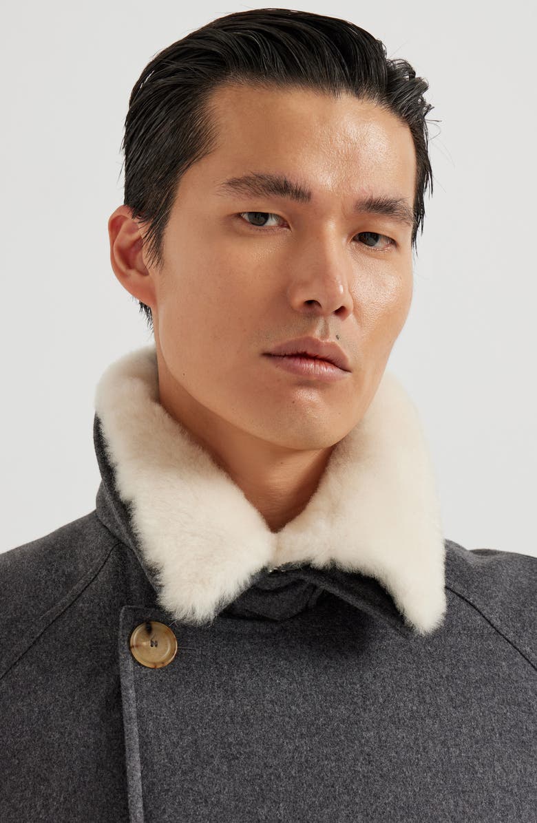 Brunello Cucinelli One-and-a-half-breasted down coat, Alternate, color, Anthracite