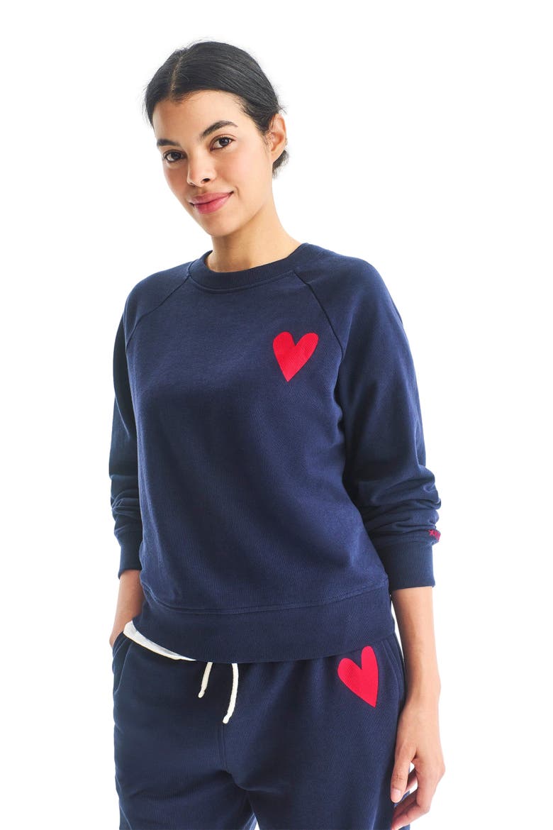 Women's Fit Heart Sweatshirt, Alternate, color, Navy Lollipop