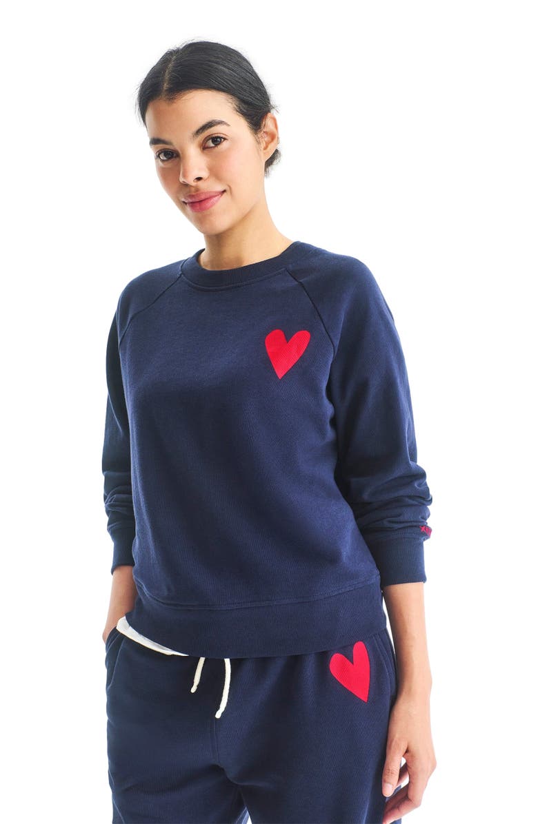 Primary Women's Fit Heart Sweatshirt, Alternate, color, Navy Lollipop