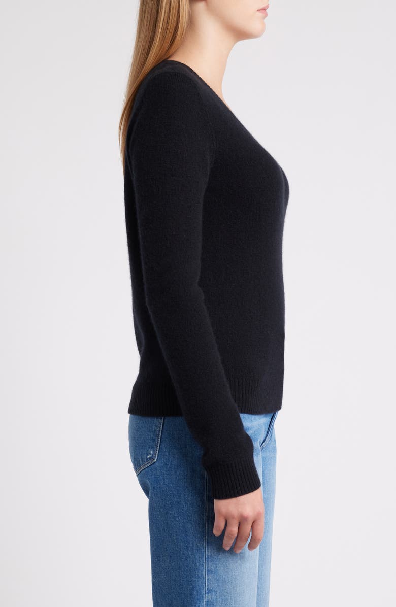Caslon<sup>®</sup> Cashmere V-Neck Sweater, Alternate, color, Black Rock