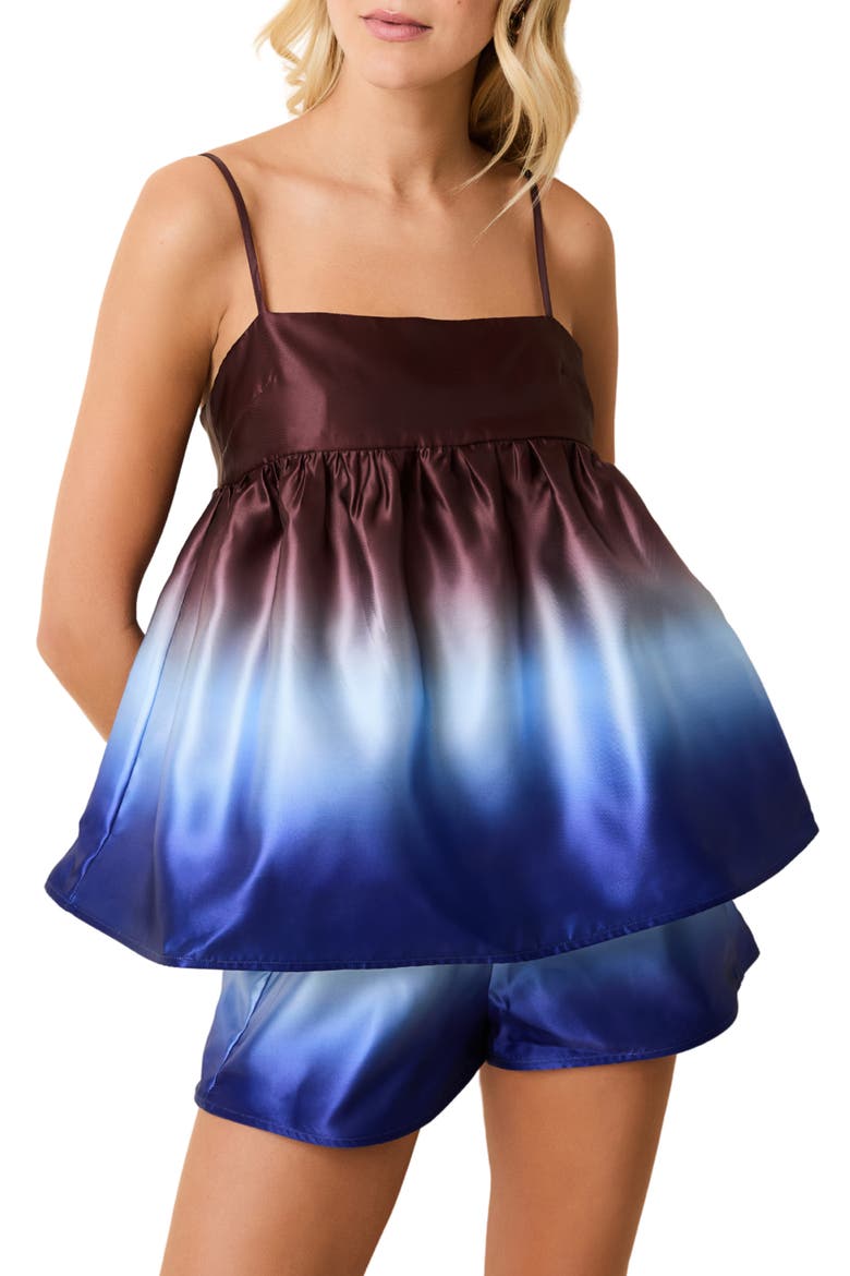 The Yarden Babydoll Camisole, Main, color, TWILIGHT / RAISIN BROWN