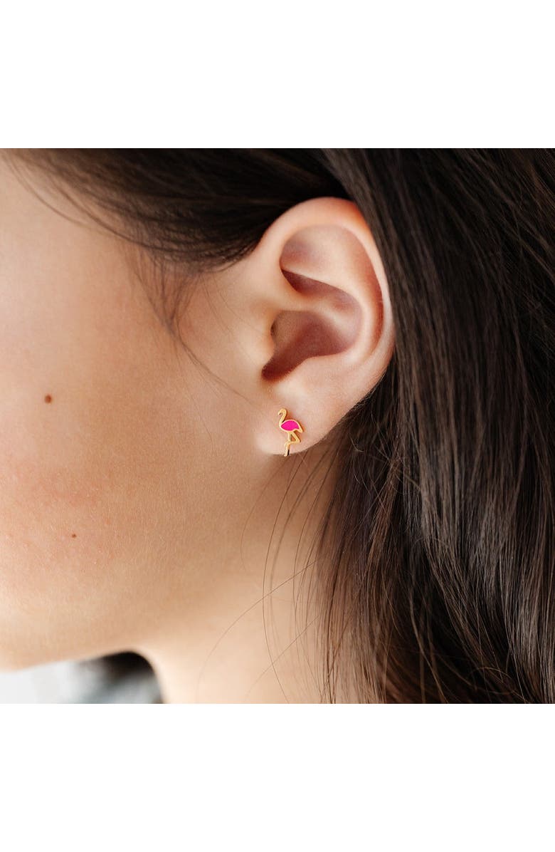 Pip Pop Flamingo Stud Earring, Alternate, color, Pink