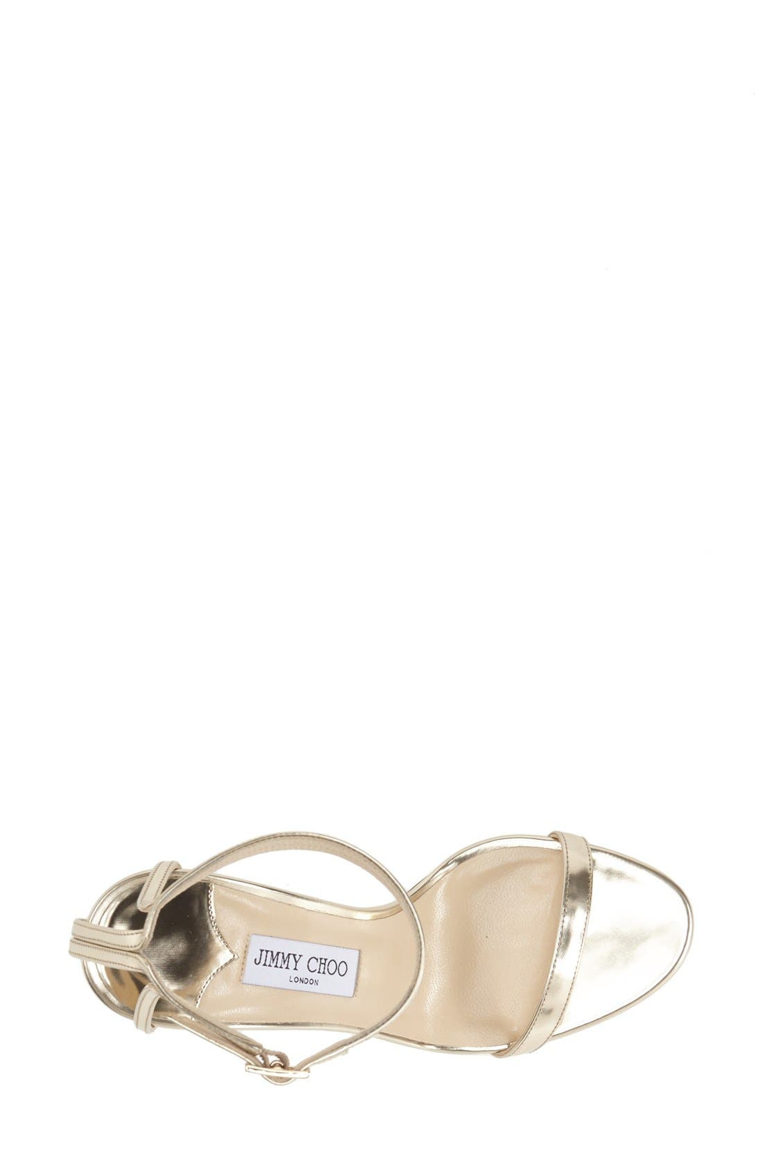 'Daisy' Sandal, Alternate, color, CHAMPAGNE MIRROR LEATHER