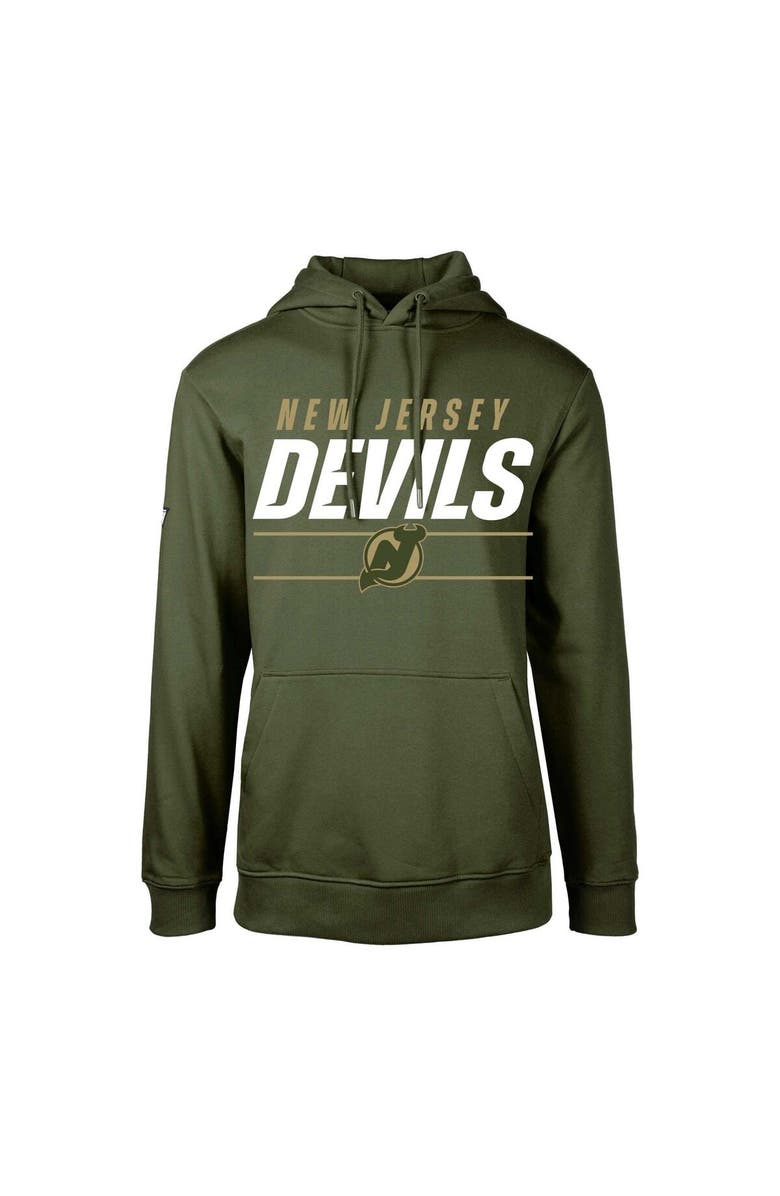 LEVELWEAR Youth Levelwear Olive New Jersey Devils Podium Fleece Pullover Hoodie, Main, color, 