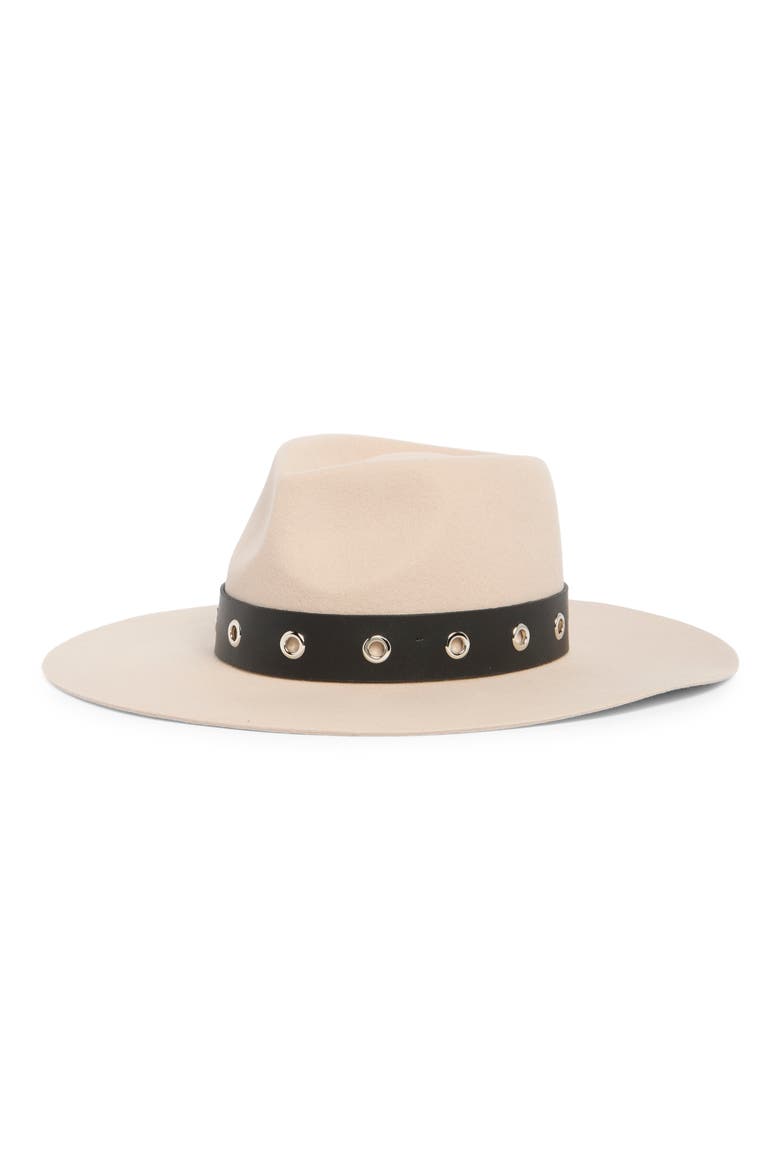 Wide Brim Wool Felt Adjustable Panama Hat, Main, color, TAN