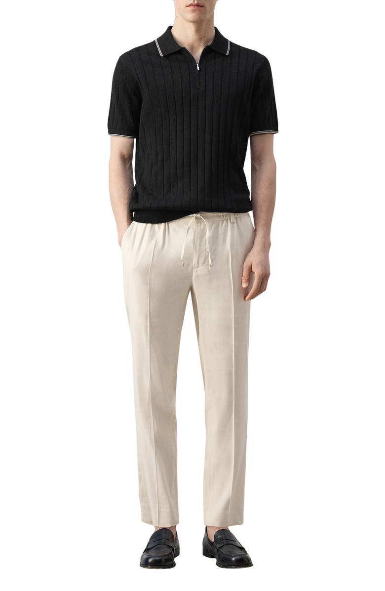 MANGO Zip Placket Polo, Alternate, color, Black