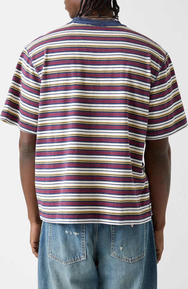 GUESS ORIGINALS Stripe Boxy Crop Pocket T-Shirt, Alternate, color, Blue Multi