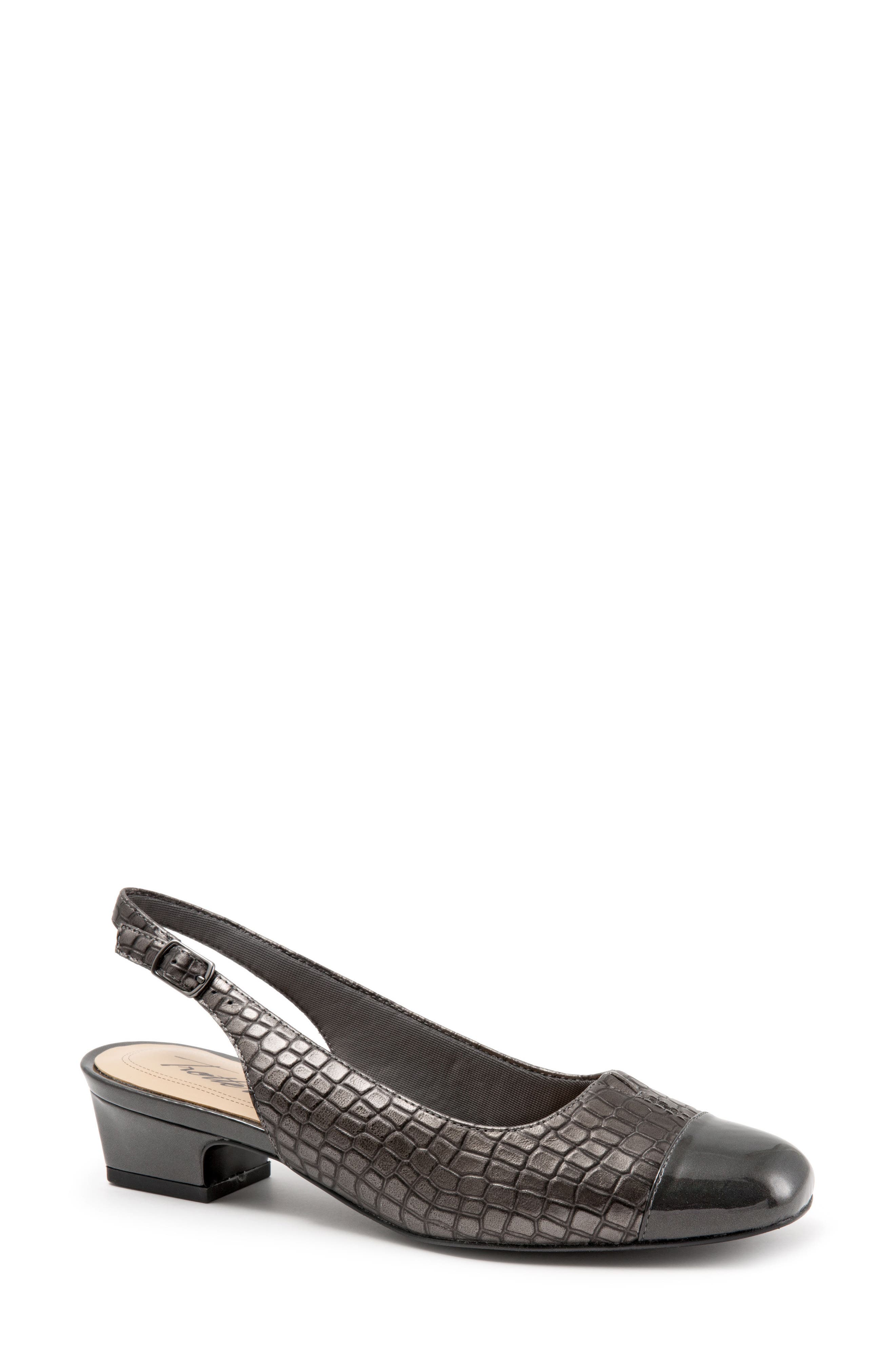 'Dea' Slingback, Main, color, PEWTER LEATHER
